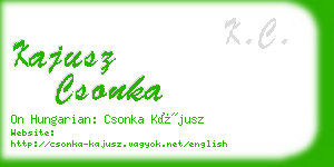 kajusz csonka business card